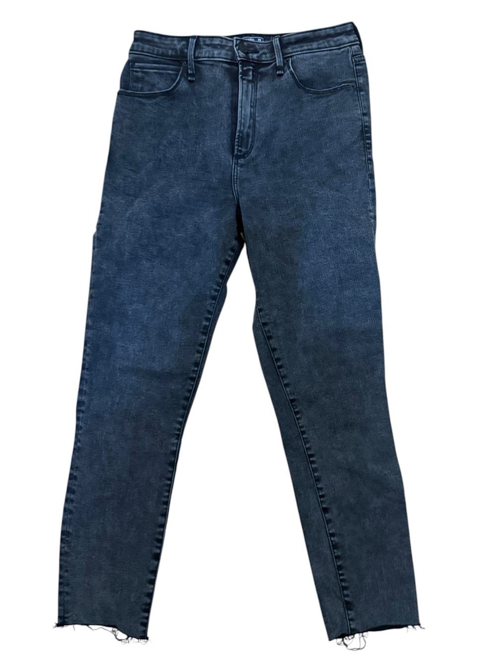 Abercrombie & Fitch Women's Washed Black High Rise Skinny Ankle Jeans